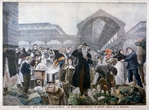Bancarella di zuppa al mercato di Les Halles al mattino, 1897