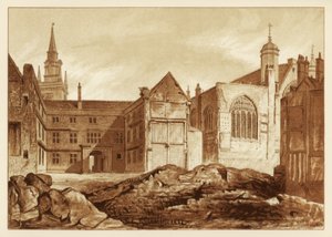 Vista sud-est della Cappella di Guildhall e Blackwell Hall, Città di Londra, 1886