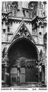 Portico sud-est, Cattedrale di Lincoln, c1920 da Unbekannt