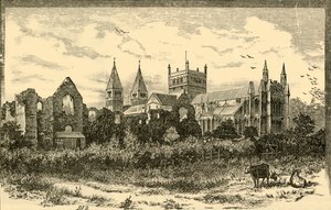 Southwell Minster e rovine del palazzo, 1898 da Unbekannt