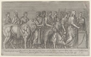 Speculum Romanae Magnificentiae: Sacrificio nel Campo Marzio, XVI secolo da Unbekannt