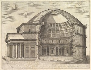 Speculum Romanae Magnificentiae: Il Pantheon, rotto per mostrare l