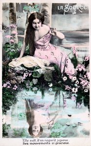 Primavera, cartolina francese vintage, c1900
