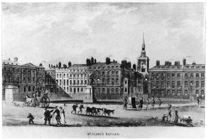 Piazza St James, Londra, XVIII secolo, 1907 da Unbekannt