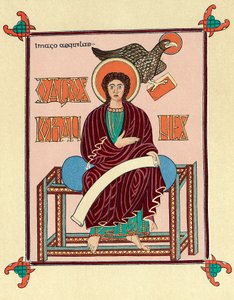 San Giovanni Evangelista dal Libro dei Vangeli di Lindisfarne Durham, c720 da Unbekannt