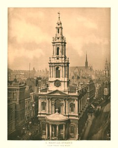 St Mary-le-Strand, Vista da Ovest, metà-fine XIX secolo da Unbekannt
