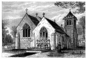 Chiesa di San Michele e la tomba di Benjamin Disraeli 1804-1881, fine XIX secolo da Unbekannt