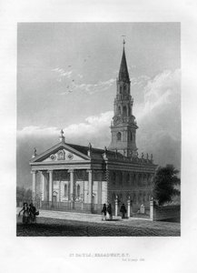 Cappella di San Paolo, Broadway, New York, 1855 da Unbekannt