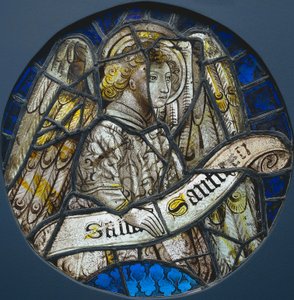 Vetrata con un angelo che tiene un rotolo, c. 1425-1450 da Unbekannt