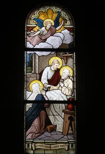Vetrata della chiesa cattolica di Notre Dame du Rosaire: San Giuseppe, patrono della morte, Saint-Ouen, Francia da Unbekannt