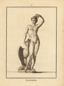 Statua del giovane pastore Ganimede, rapito da Zeus, con un