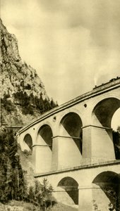 Locomotiva a vapore sulla ferrovia del Semmering, Bassa Austria, c1935 da Unbekannt