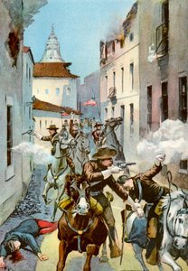 Combattimento di strada a Santiago, Cuba, Guerra ispano-americana, 1898 da Unbekannt