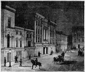 Strada a Newcastle Upon Tyne illuminata da lampade elettriche a incandescenza Swan, 1883 da Unbekannt