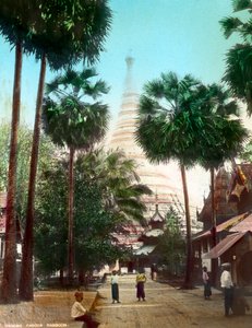 Strada che conduce alla Pagoda Shwedagon, Rangoon, Birmania da Unbekannt