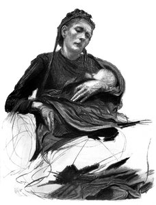 Studio di una donna che tiene un bambino, 1895 da Unbekannt