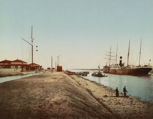 Canale di Suez a El Qantara, c.1900 da Unbekannt