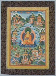 Tangka con Buddha, XIX secolo