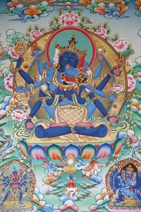 Tantrismo: dea tantrica tibetana. Monastero di Kopan, Kathmandu, Nepal