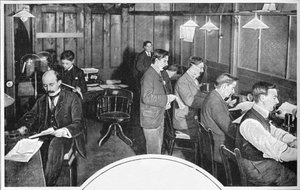 Sala dei nastri e del telegrafo del quotidiano Daily Express, Londra, c. 1900-1903 da Unbekannt