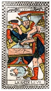 Carta dei tarocchi del Giocoliere o Ciarlatano, Tarocchi parigini, 1500 da Unbekannt