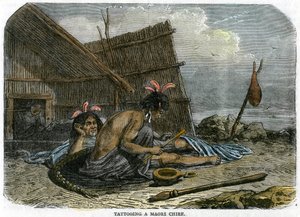 Tatuaggio di un capo Maori, Nuova Zelanda da Unbekannt