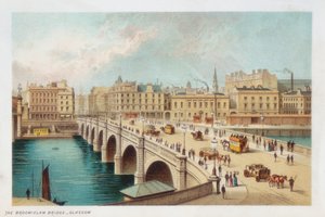 Ponte di Telford sul Clyde a Broomielaw, Glasgow, 1891