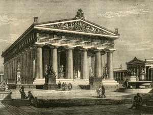 Tempio a Paestum, restaurato, 1890