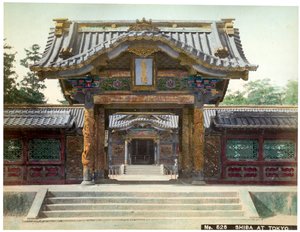 Porta del tempio, Shiba, Tokyo, Giappone, inizio XX secolo da Unbekannt