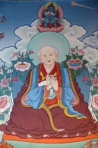 Tempio dei Mille Buddha, congregazione Dashang Kagyu Ling, dipinto di un monaco che prega, La Boulaye, Francia da Unbekannt