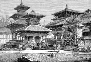 Templi di fronte al Palazzo Reale, Katmandu, Nepal