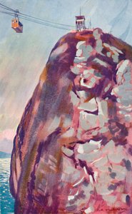 La funivia aerea che raggiunge la cima del Pan di Zucchero, 1914 da Unbekannt