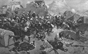 La guerra afgana, 1878-80: 91° Highlanders e 2° Gurka che assaltano Gandia Mullah, 1901