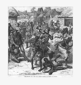 La guerra degli Ashanti: la brigata navale che sgombera le strade di Coomassie, 1874 da Unbekannt