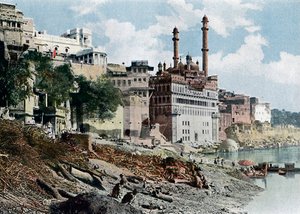 La moschea di Aurangzeb, Varanasi, India, c1890