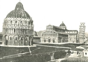 Il Battistero, la Cattedrale e la Torre Pendente, Pisa, Italia da Unbekannt