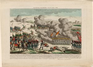 La battaglia di Eggmühl del 22 aprile 1809, ca 1809 da Unbekannt