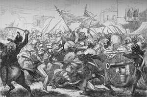 La battaglia di Goojerat, c1880
