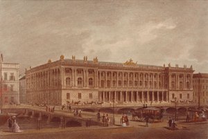La Borsa di Berlino alla Burgstrasse, fine anni 1860-inizio anni 1870 da Unbekannt