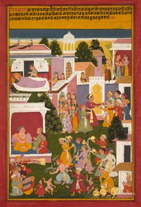La nascita di Krishna, da un Sursagar di Surdas da Unbekannt
