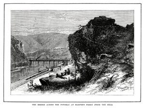 Il ponte sul Potomac a Harpers Ferry, West Virginia, USA, 1877 da Unbekannt
