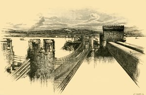 I ponti, dal castello di Conway, 1898 da Unbekannt