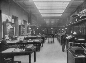 Sala delle stampe del British Museum, c1901