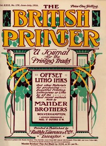 Il tipografo britannico - pubblicità, 1916