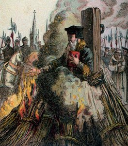 Il rogo di Cranmer, 1556, c1850 da Unbekannt