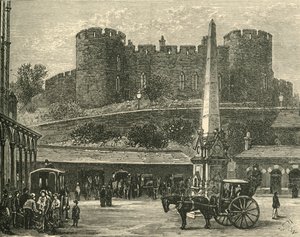 Il castello, dalla stazione ferroviaria, 1898 da Unbekannt