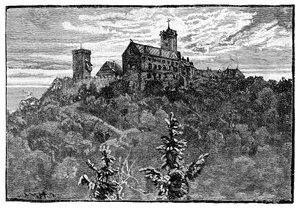 Il castello di Wartburg, 1900 da Unbekannt
