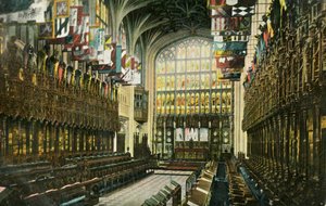 Il coro nella Cappella di San Giorgio, Castello di Windsor, 1904 da Unbekannt