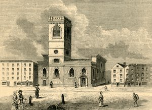 La chiesa di Allhallows the Great nel 1784, c1872 da Unbekannt