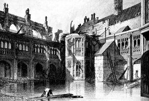 Il cortile del chiostro, Cappella di San Stefano, Palazzo di Westminster, 1834 c1905 da Unbekannt